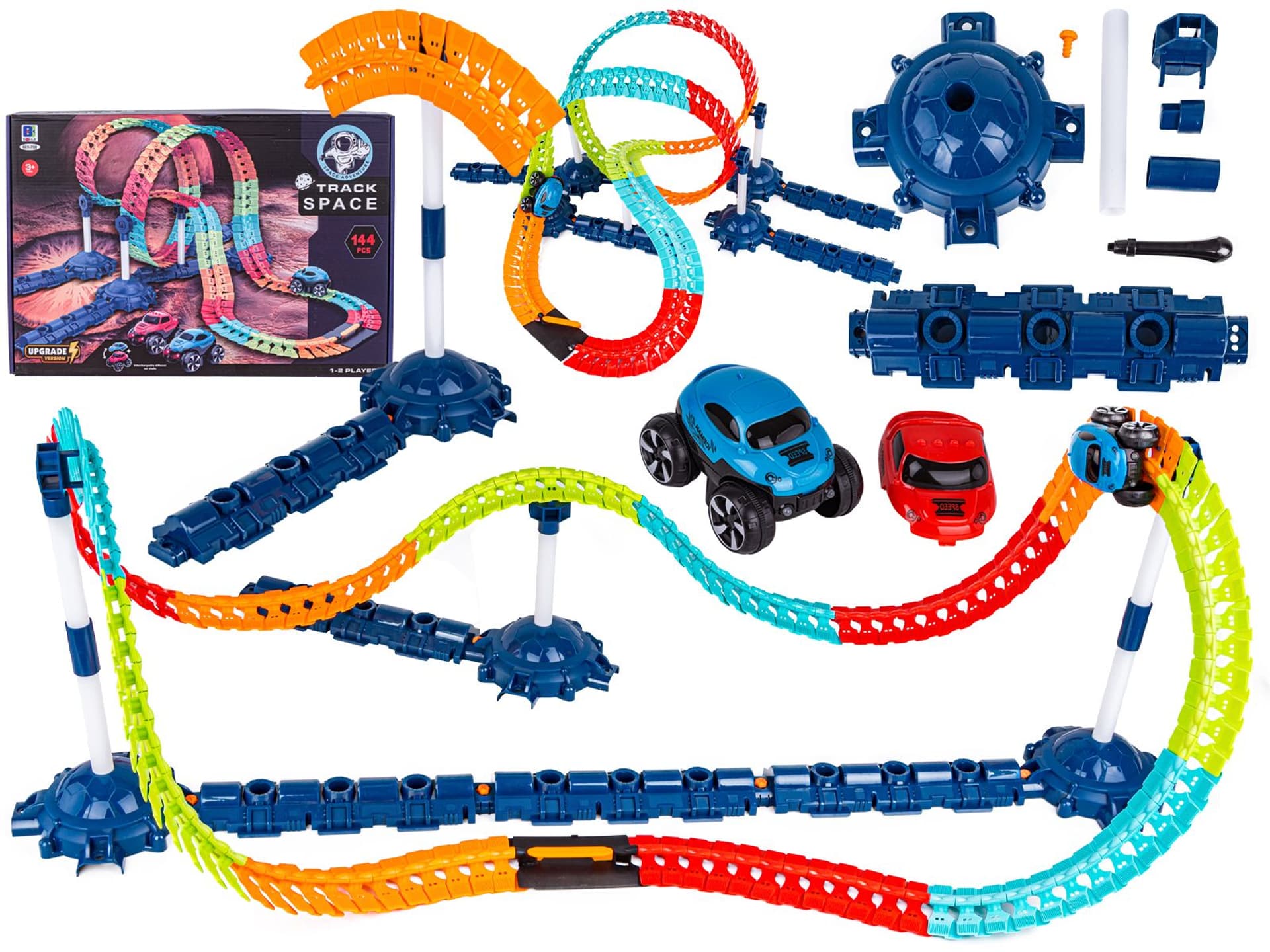 Elastyczny Tor Samochodowy, Wyścigowy 144 Elementy