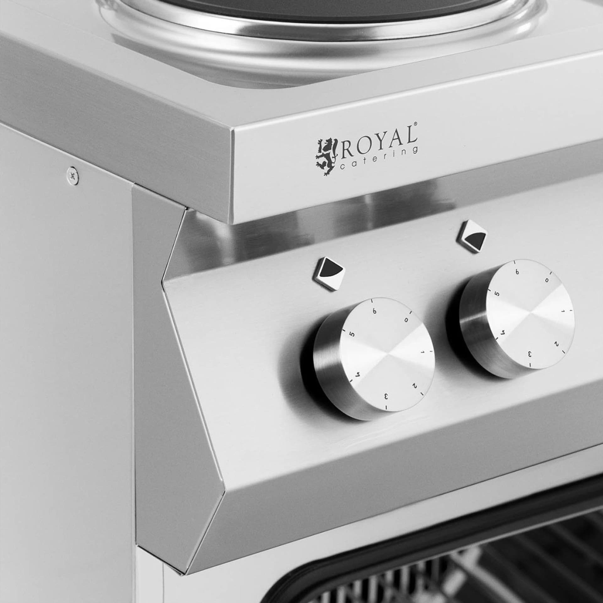 Kuchenka elektryczna - 15600 W - 6 palników - z piekarnikiem konwekcyjnym - dolna szafka - Royal Catering RC-EC6VO