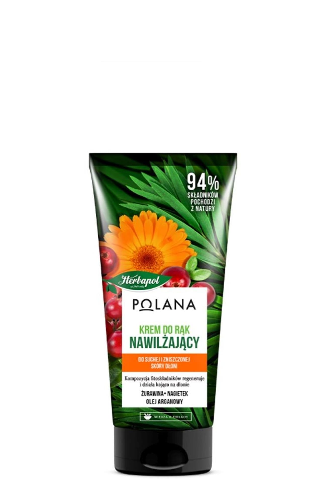 HERBAPOL Polana Nawilżający Krem do rąk - Żurawina & Nagietek & Olej Arganowy 75ml