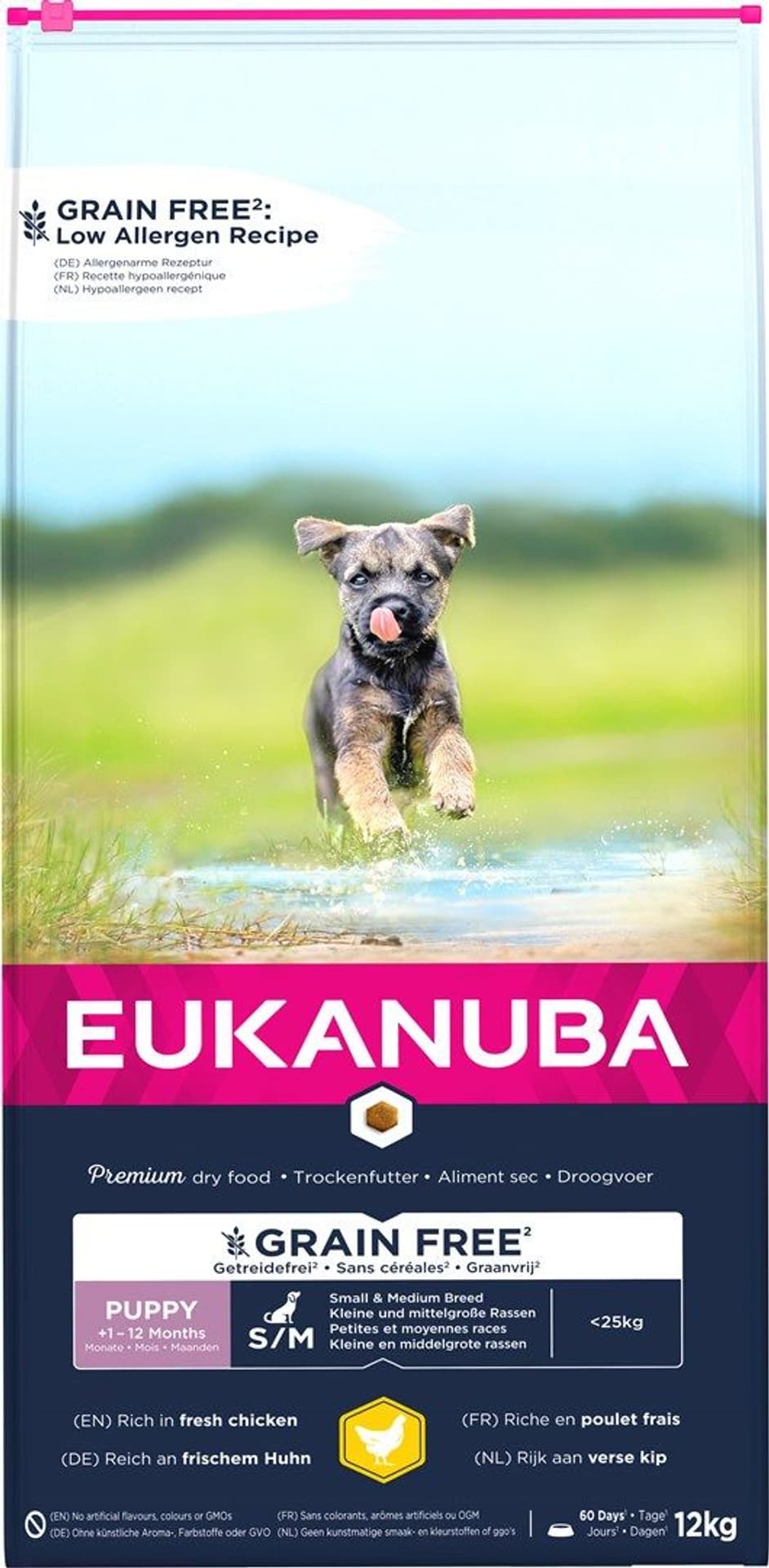 Eukanuba Grain Free Puppy Small / Medium Breed, kurczak - 12 kg