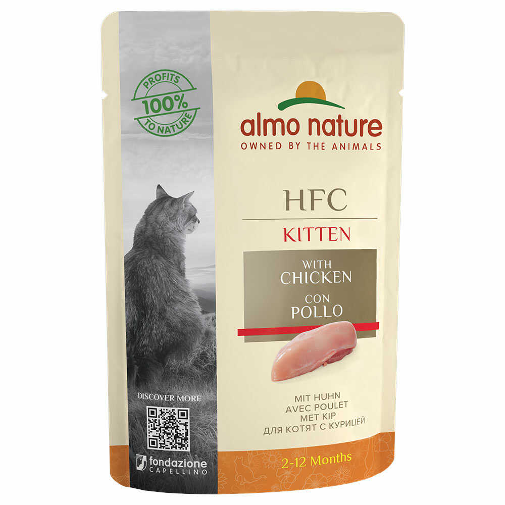 Almo Nature HFC Kitten, 6 x 55 g - Kurczak