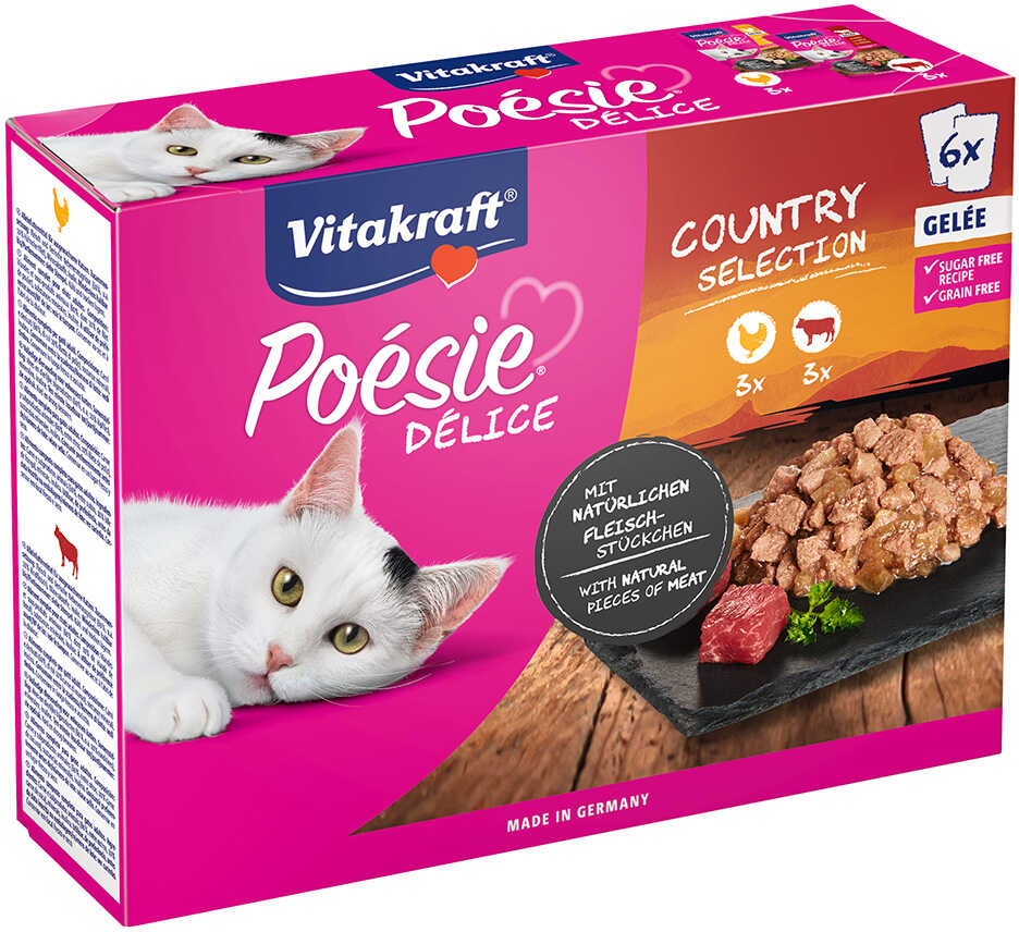 Vitakraft Poésie DéliSauce, saszetki, 6 x 85 g - Wybór dań wiejskich