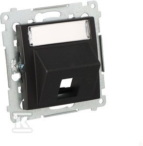 Simon Simon 54 Pokrywa gniazd teleinf. na Keystone skośna pojed. z polem opis (moduł) montaż na łapki i wkręty czarny mat DKP1S.01/49 DKP1S.01/49
