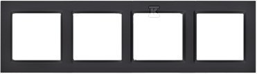 Ramka 4-krotna - uniwersalna poziom i pion, czarny mat, SIMON10