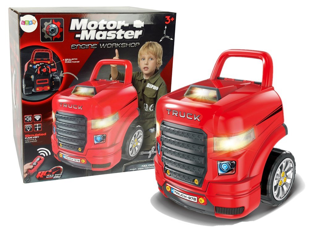 LEANToys Zestaw Mechanika Ciężarówka Do Rozkręcania, Narzędzia Warsztat 9438