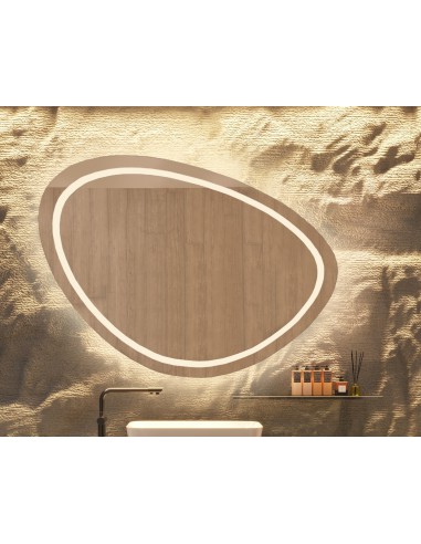 Lustro łazienkowe o nieregularnym kształcie - OBSYDIAN LED II, Organiczne MODEL 2: 80x105
