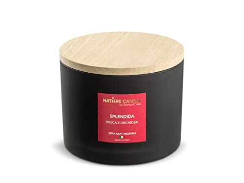 Natur Świeca Świeca zapachowa Natural Candle Linia Ona jest w wosku 100procentwarzywa perfumy brzoskwinia i Orchidea gr 380, wielokolorowy, 380gr