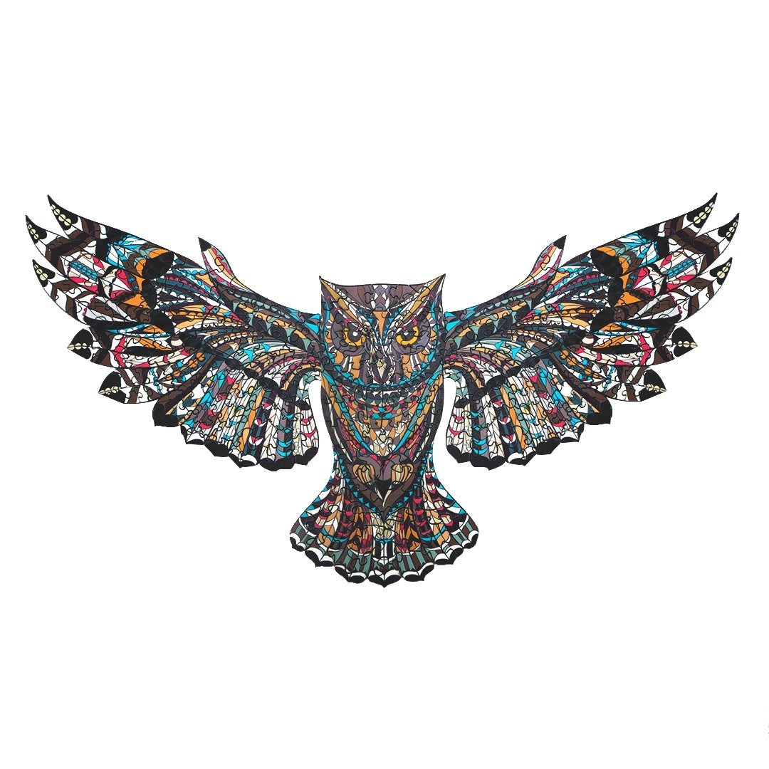 Drewniane Puzzle SKRZYDLATA SOWA M