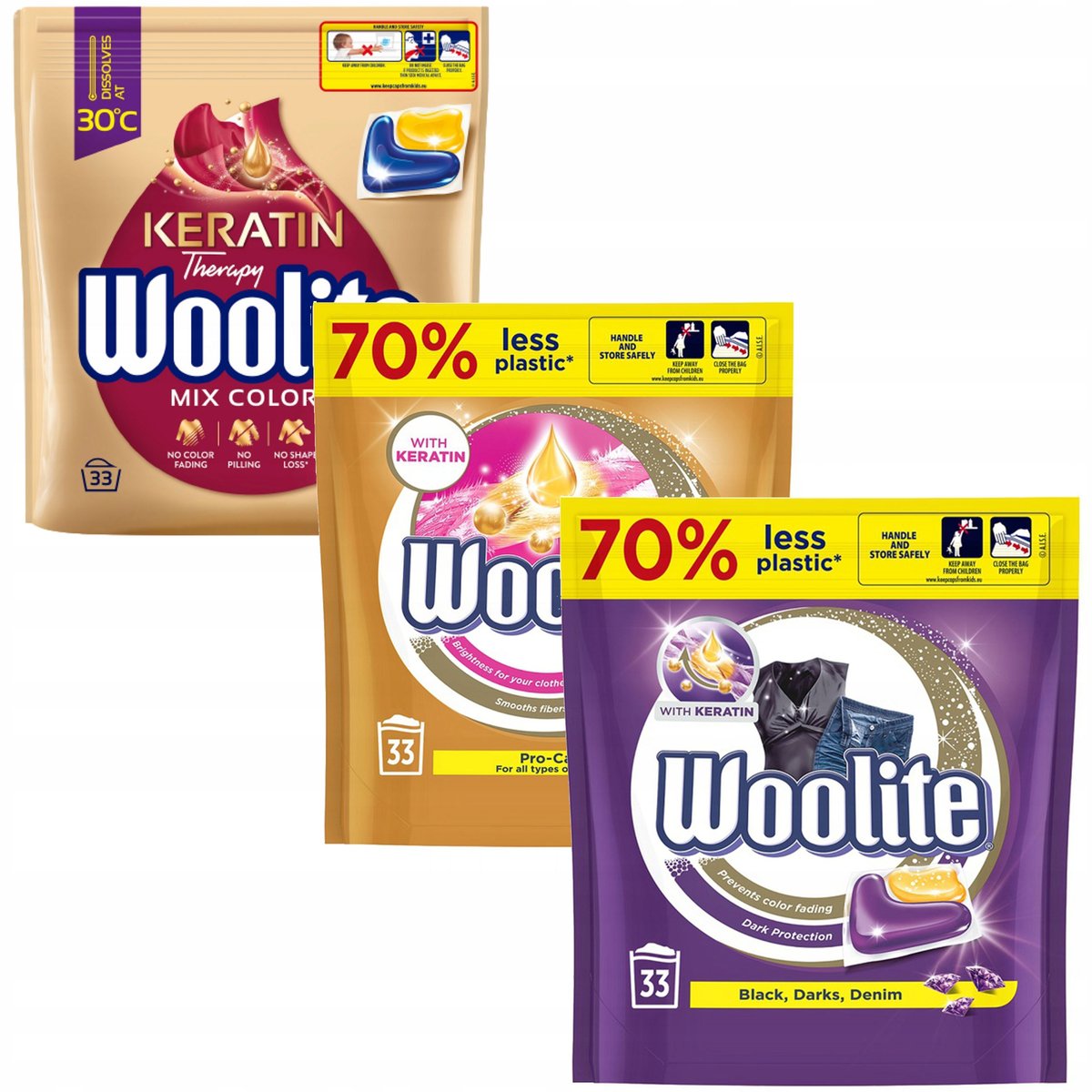 Woolite Zestaw Kapsułki z kreatyna do prania 99 szt.