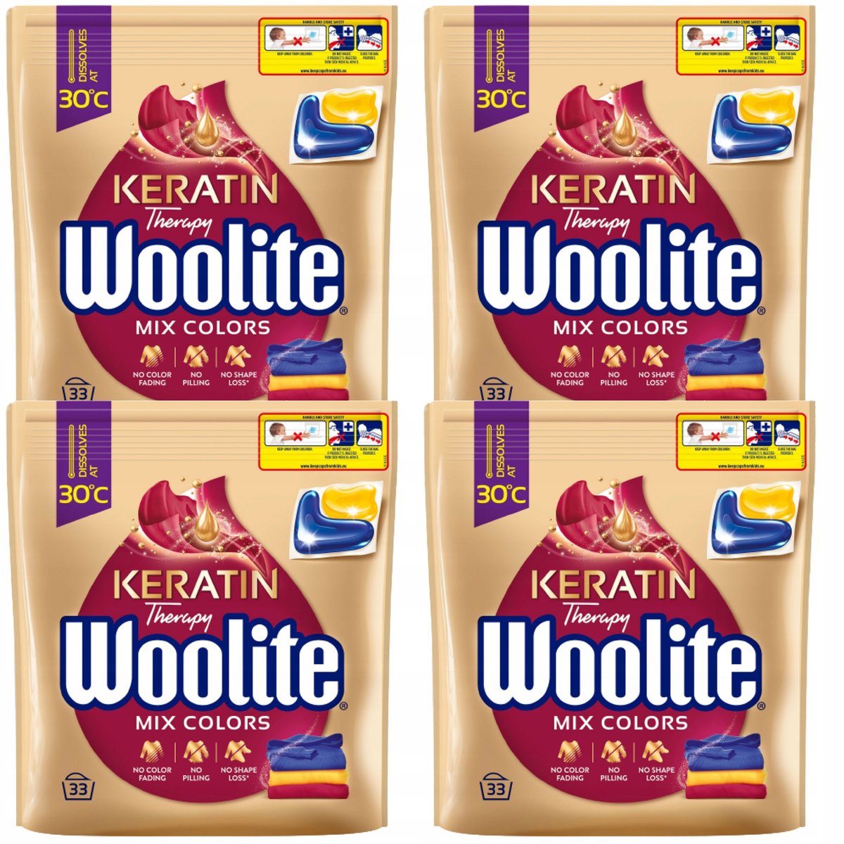Zestaw Woolite Mix Colors z keratyną Kapsułki do Prania 132 szt