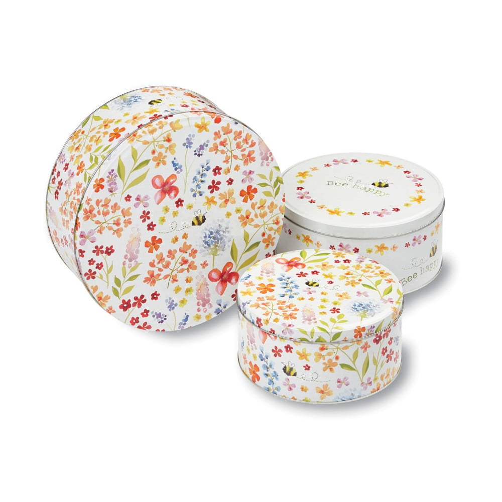 Zestaw 3 metalowych pojemników na słodycze Cooksmart ® Flowers