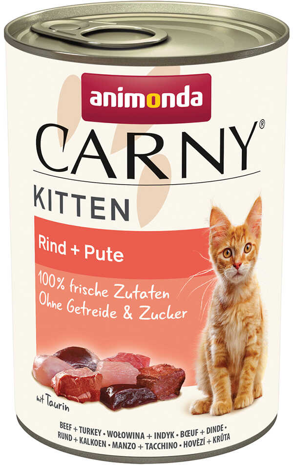 Zestaw Animonda Carny Kitten, 24 x 400 g - Wołowina i indyk Dostawa GRATIS!