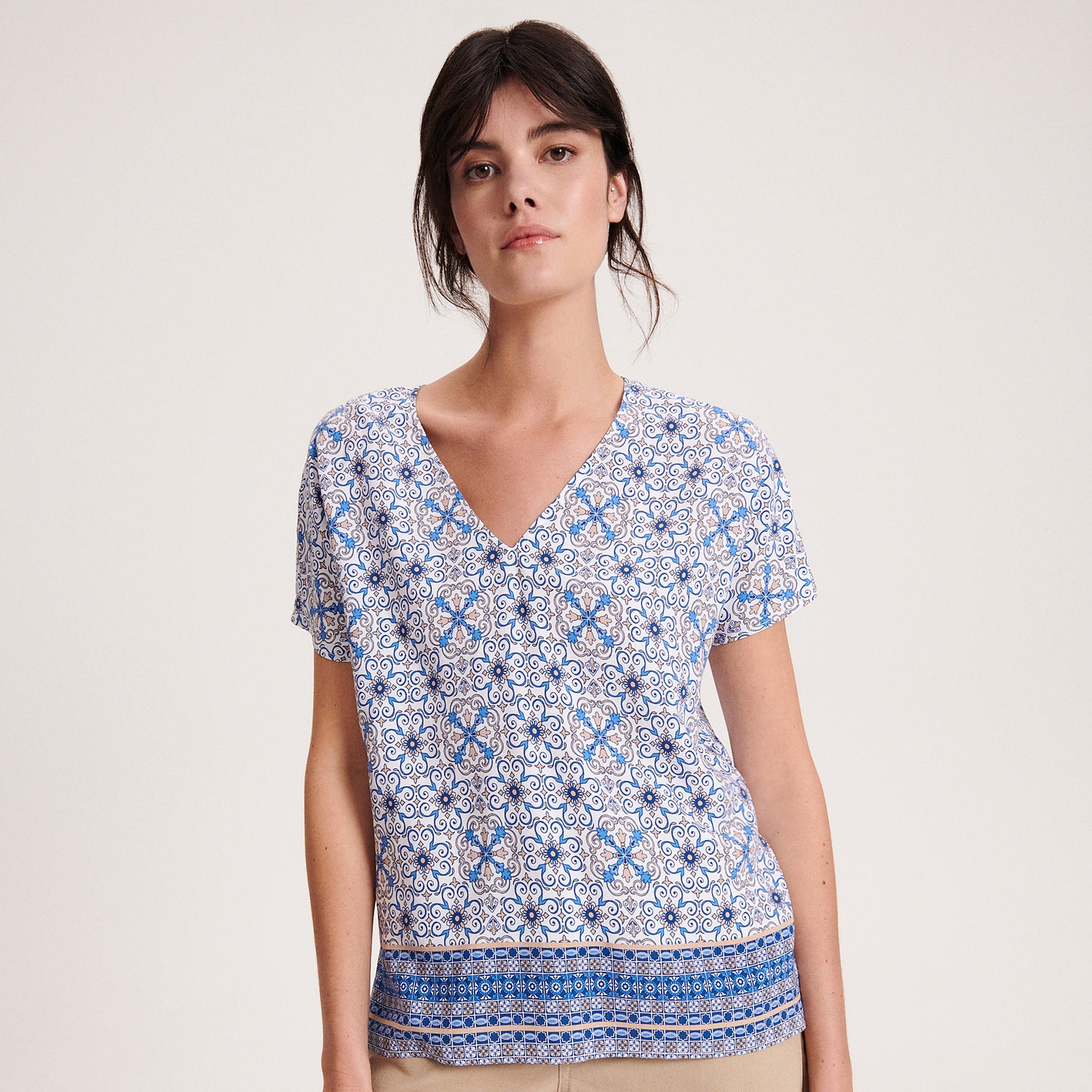 Reserved - Bluzka z wiskozy - Niebieski