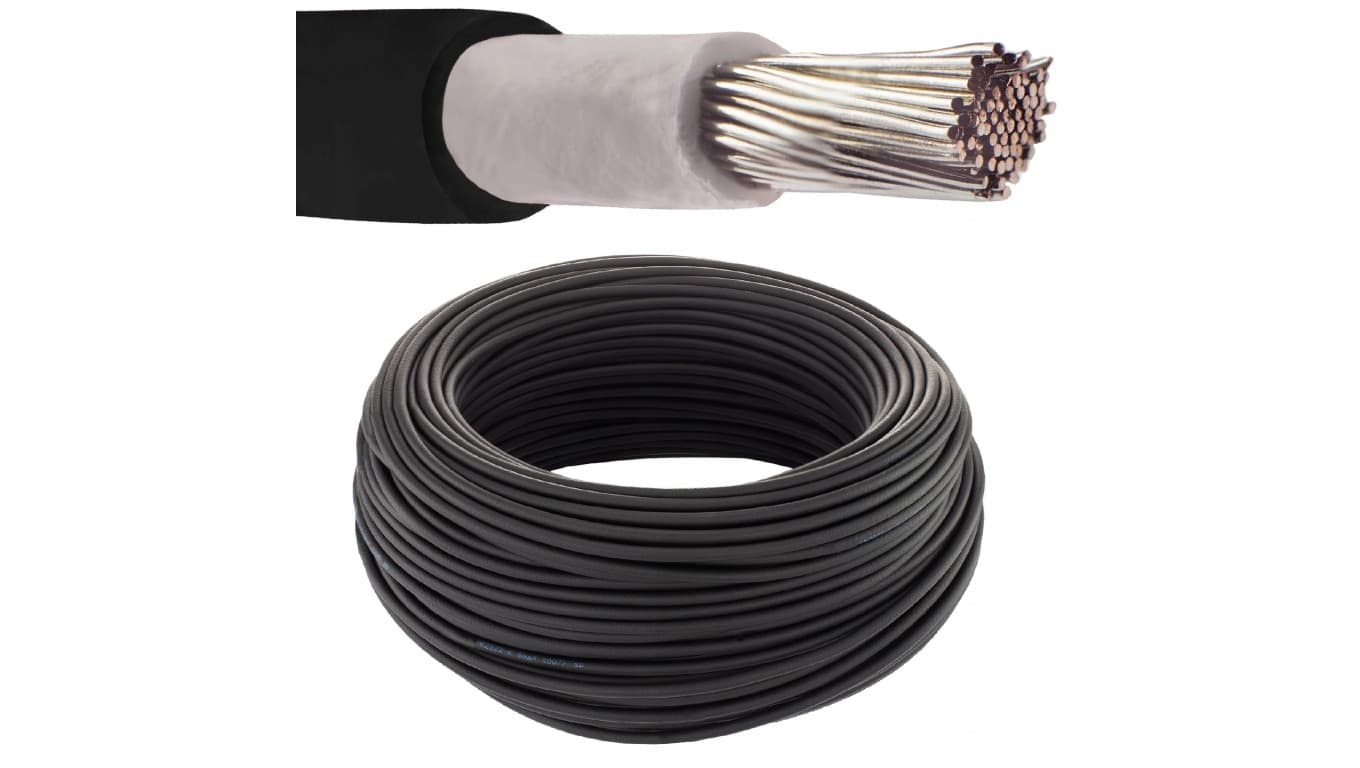 Kabel solarny fotowoltaiczny H1Z2Z2-K 1,0/1,5kV 6mm2 czarny NEKU /50m/