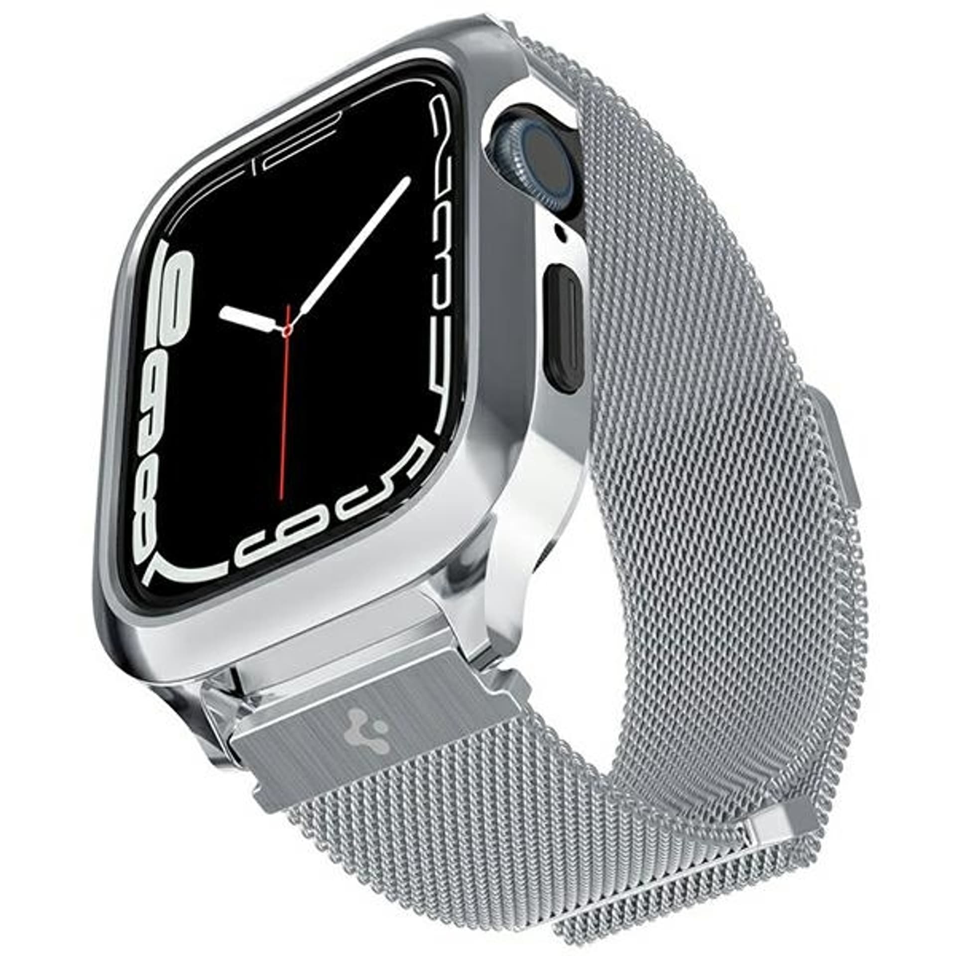 Spigen Etui z paskiem Metal Fit Pro do Apple Watch 8/7 45mm / SE2/6/SE/5/4 44mm, srebrne