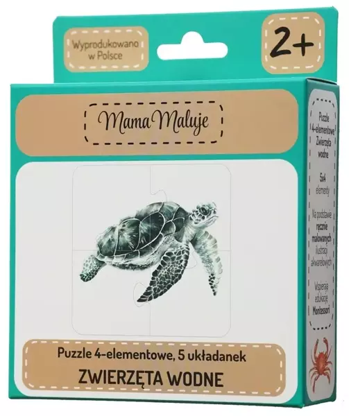 Puzzle 4-elementowe Zwierzęta wodne - Mama Maluje