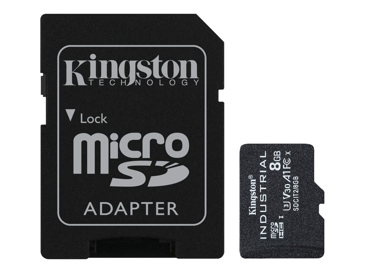 KINGSTON 8GB microSDHC Industrial C10 A1 pSLC Card + SD Adapter