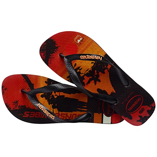 Havaianas Męskie klapki Hype Blackblack Begonia Orange, Czarny czarny begonia pomarańczowy, 35/36 EU