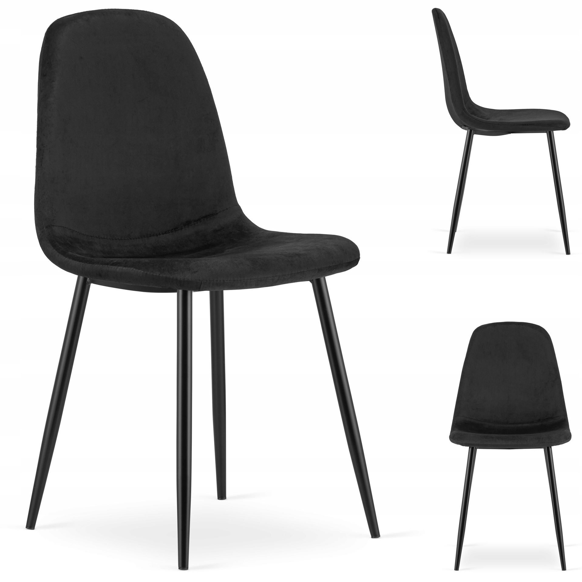 Mufart Mufart Zestaw 4 krzeseł czarnych do salonu gabinetu lub jadalni MOKA model_3538_4-COMO-MOKY44