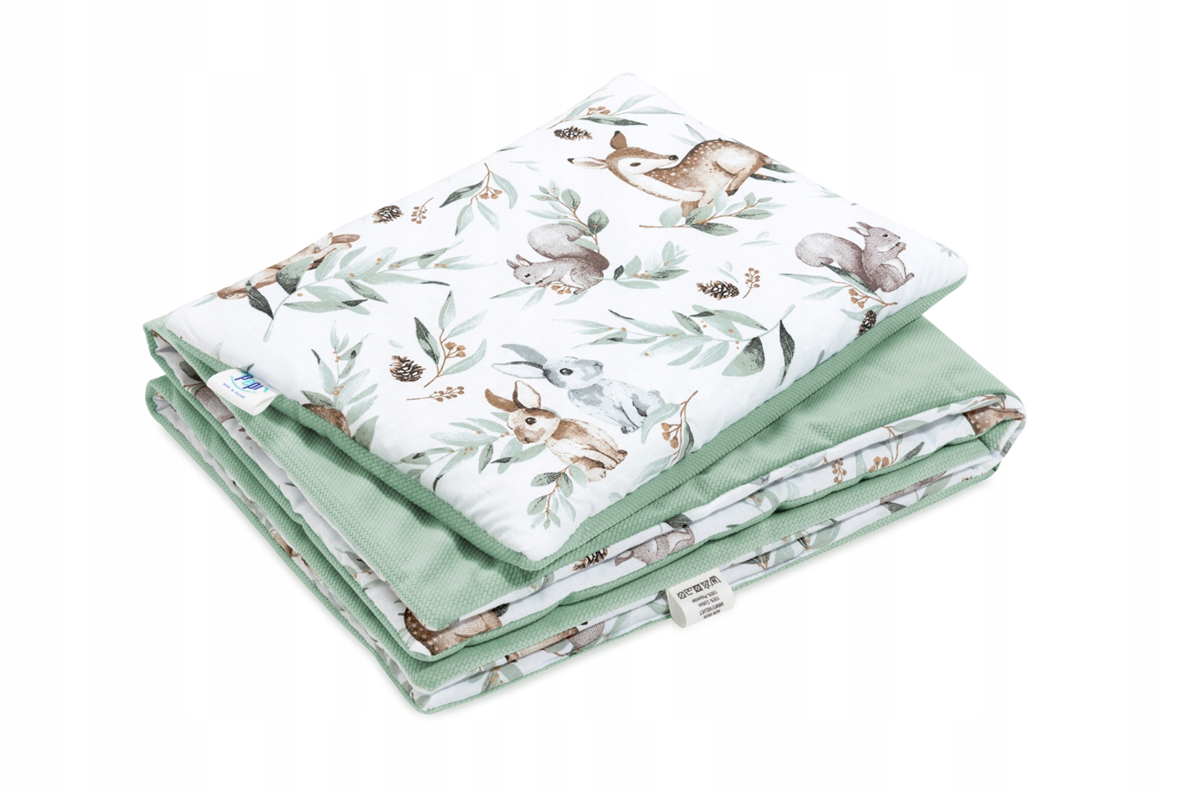 Komplet pościeli do wózka poduszka 25x35 kołderka 55x75 bawełna/velvet