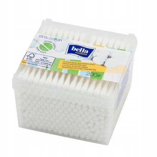 Bella Patyczki higieniczne Cotton, papierowe 200 szt. Pudełko kwadratowe |   BC-081-P200-115