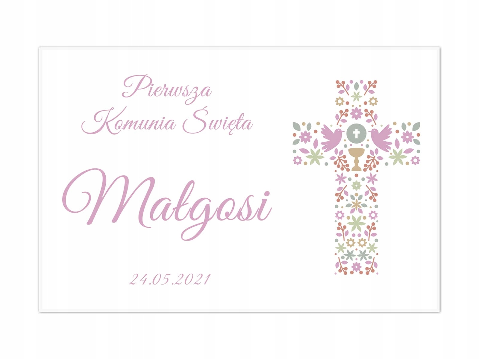 Plakat komunijny personalizowany - I Komunia Święta - 90x60 cm