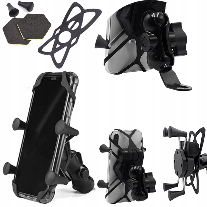 UCHWYT NA TELEFON USB 2.1A MOTOCYKLOWY POD LUSTERKO FREEDCONN MC7C