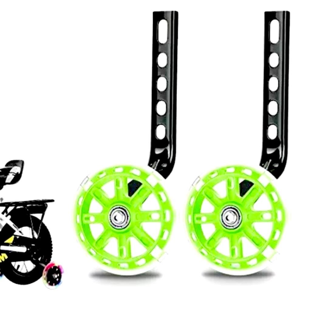 Kółka Boczne Podporowe Do Roweru Led Dla Dzieci (Zielone) Perfectlife