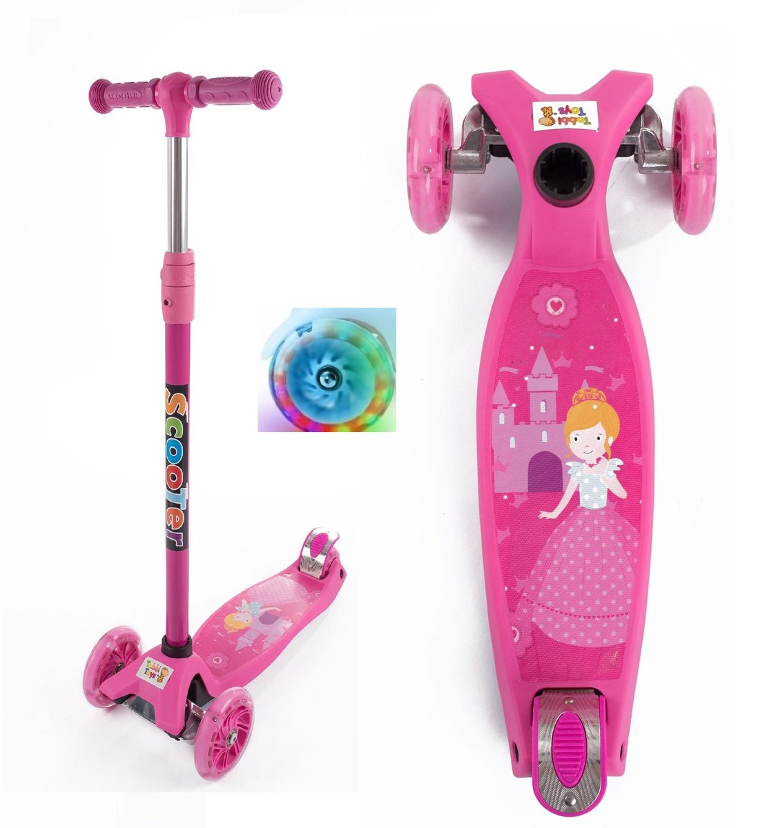 KINDER_PLAY HULAJNOGA BALANSOWA LED PRINCESS PINK