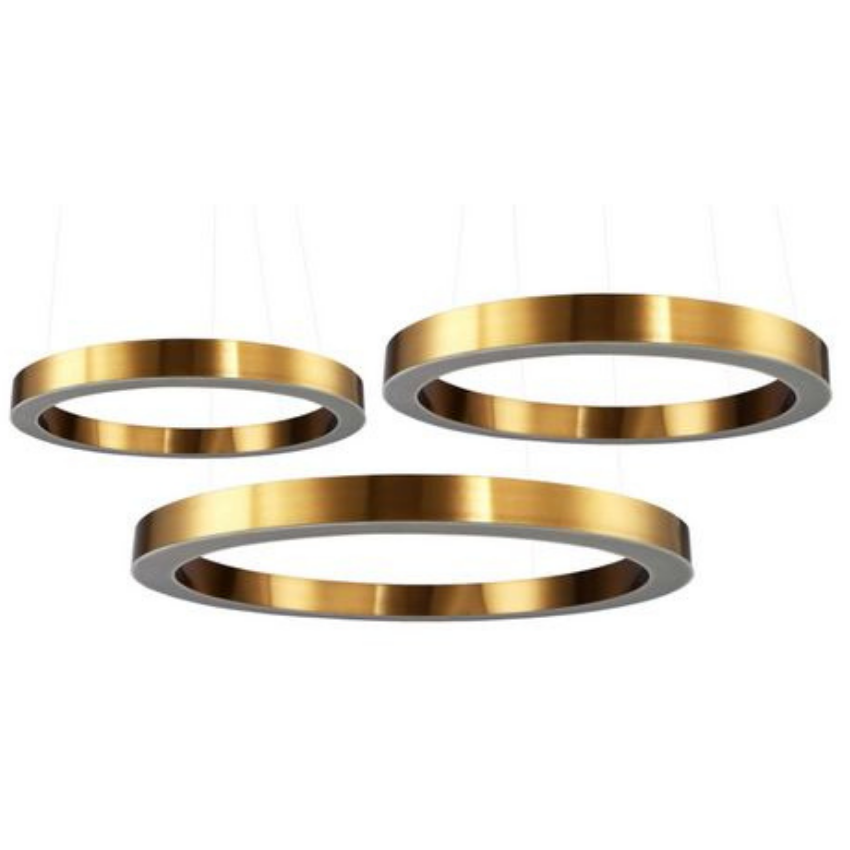 Potrójna lampa wisząca Circle ST-8848-60+60+80 Step LED 255W ringi mosiądz
