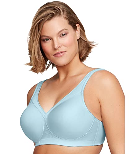 Glamorise Damski biustonosz sportowy bez fiszbin MagicLift bez fiszbin, Matowe Aqua, 80D
