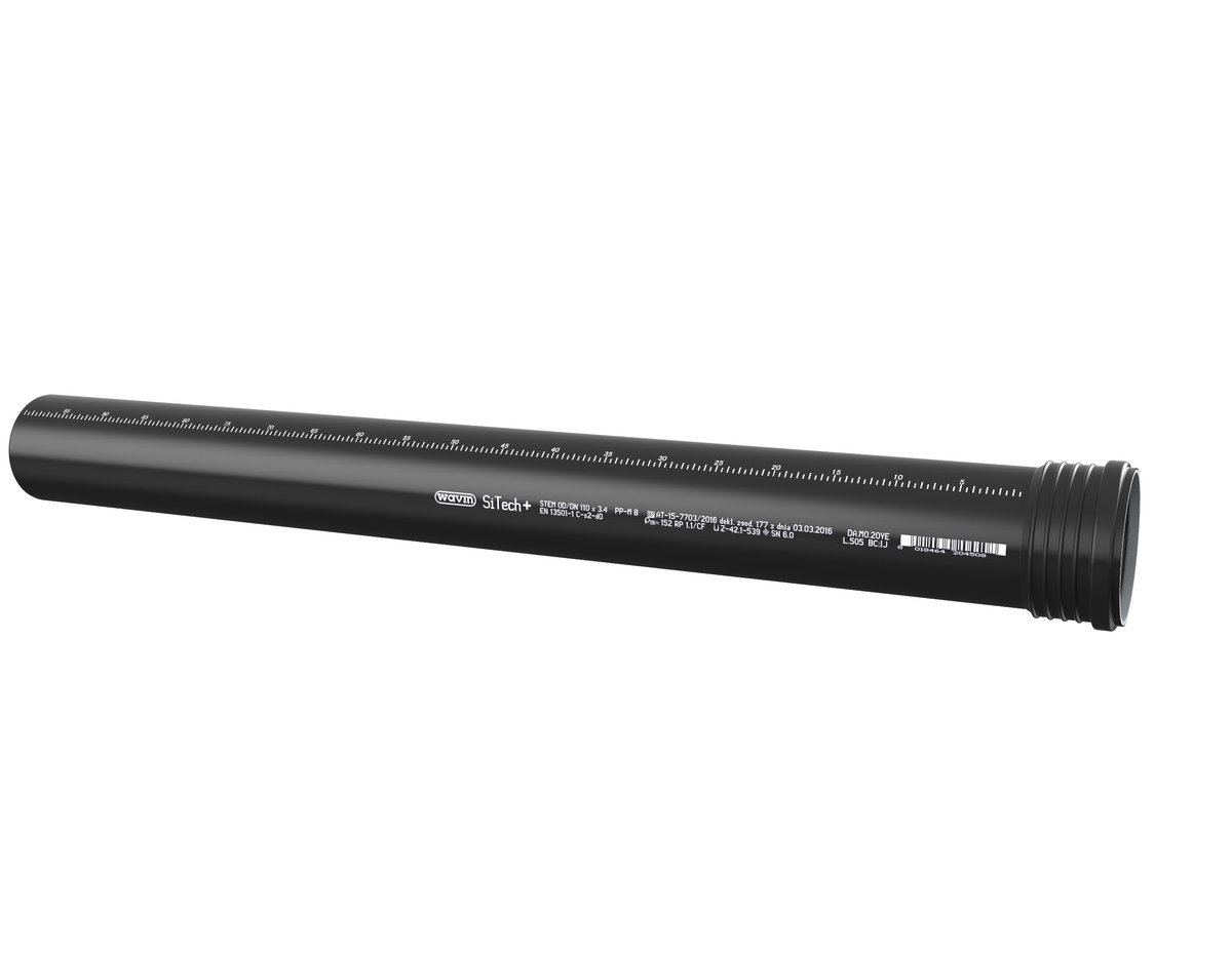 Rura kielichowa 110x3000, SiTech+ czarny
