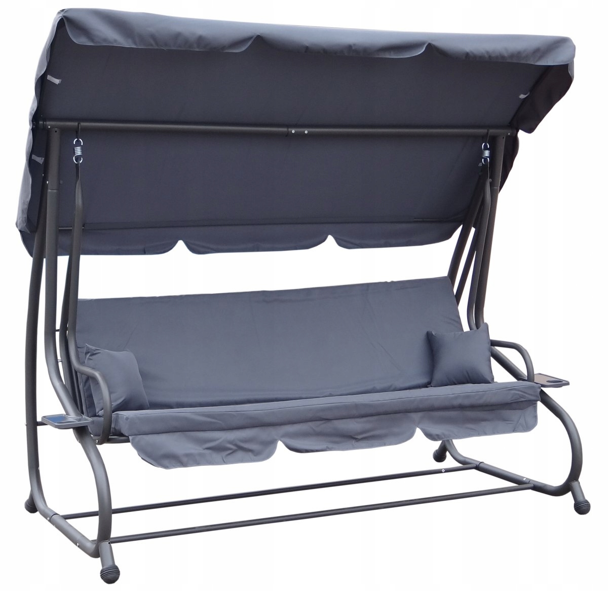 HUŚTAWKA OGRODOWA 2w1 Leżanka 3-4 osobowa 214cm x 168 cm x 114 cm POPIEL