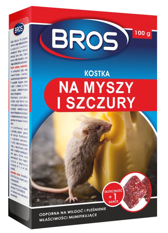 Фото - Відлякувачі комах і тварин BROS KOS-MYSZ - kostki przeznaczone do zwalczania myszy i szczurów 100g. 