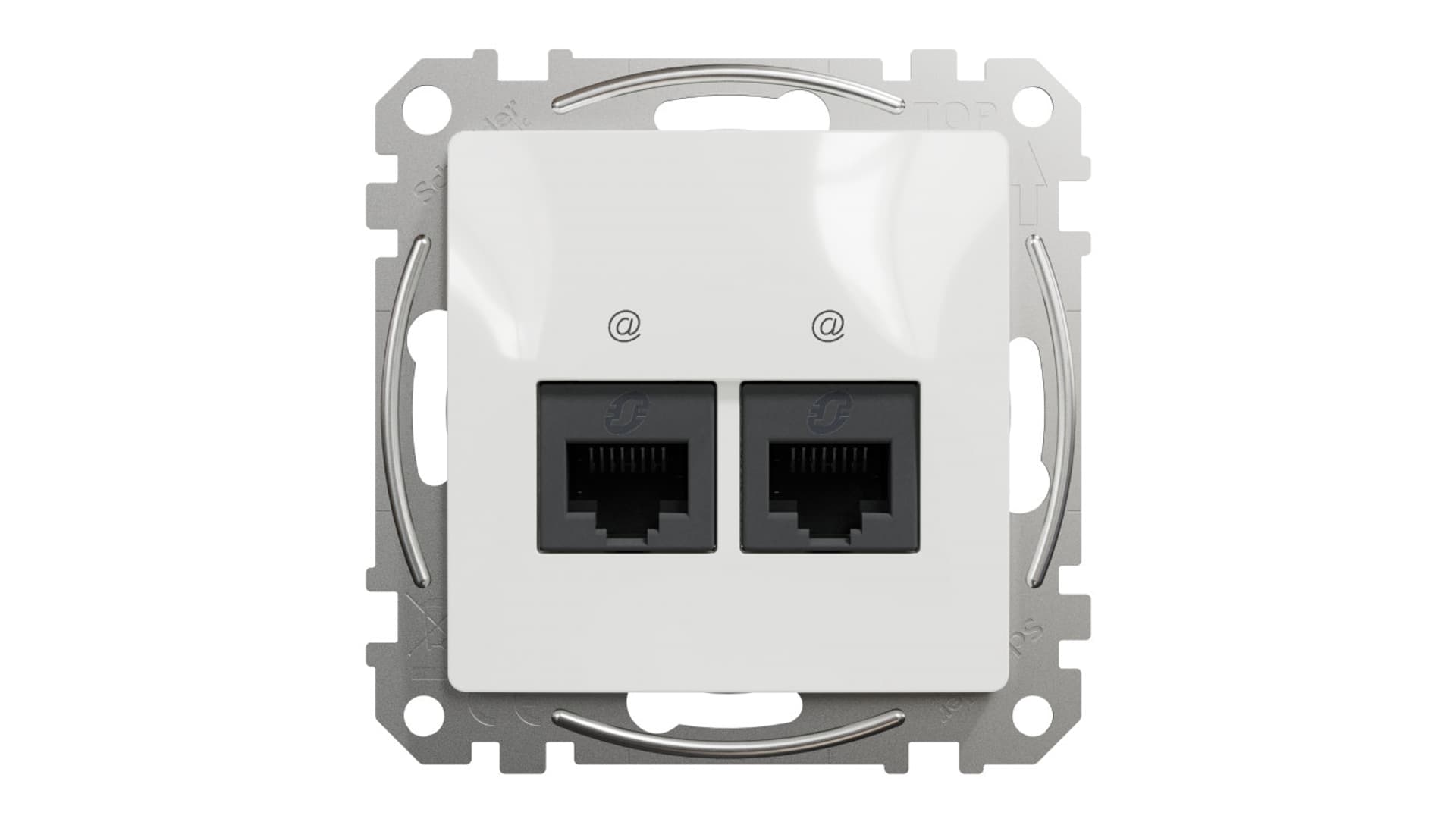 Schneider Electric, Sedna Design i Elements, Gniazdo komputerowe podwójne RJ45 kat. 6 UTP, białe, SDD111462