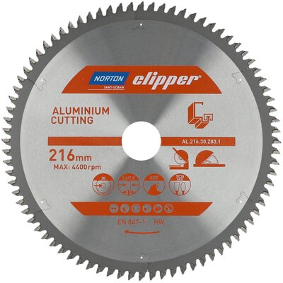 NORTON Clipper piła tarczowa do aluminium 216mmx30mm x 80z 70184608136 70184608136