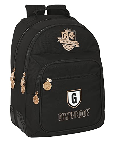 HARRY POTTER plecak szkolny dla dzieci, idealny dla dzieci w różnym wieku, wygodny i wszechstronny, jakość i wytrzymałość, 32x15x42 cm, kolor czarny, czarny, Estándar, Casual