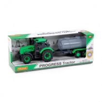 Polesie 91567 Traktor ''; Progres''; inercyjny z przyczepą custerną zielony w pudełku