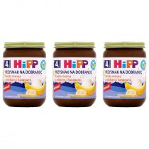 Hipp Przysmak na Dobranoc Kaszka manna z mlekiem i bananami po 4. miesiącu zestaw 3 x 190 g Bio