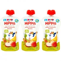 Hipp Mus owocowy Jabłka-Truskawki-Banany po 6. miesiącu zestaw 3 x 100 g Bio