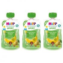 Hipp Sport Mus owocowy po 1. roku gruszki-banany-winogrona z owsem zestaw 3 x 120 g Bio