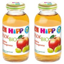 Hipp Sok 100% jabłka-winogrona po 4. miesiącu zestaw 2 x 200 ml Bio