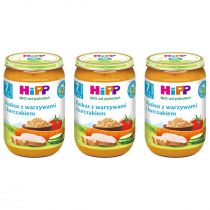 Hipp Kuskus z warzywami i kurczakiem po 7. miesiącu zestaw 3 x 220 g Bio