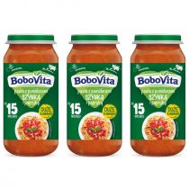 BoboVita Pasta z pomidorami, szynką i papryką po 15. miesiącu zestaw 3 x 250 g