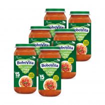 BoboVita Pasta z pomidorami, szynką i papryką po 15. miesiącu zestaw 6 x 250 g