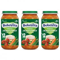 BoboVita Makaron z morszczukiem i warzywami po 12. miesiącu zestaw 3 x 250 g
