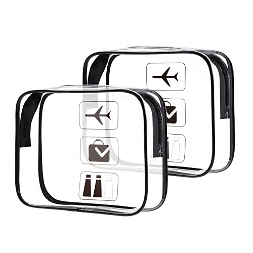 Oderra 2 torby na przybory toaletowe przezroczyste - PVC wodoodporny kosmetyczka dla kobiet przezroczyste etui podróżne do transportu płynów, etui na płyny dla kobiet i mężczyzn