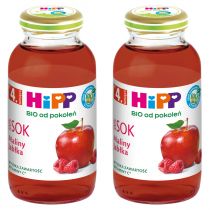 Hipp Sok 100% maliny-jabłka po 4. miesiącu zestaw 2 x 200 ml Bio