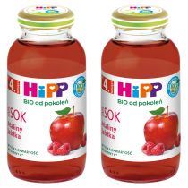 Hipp Sok 100% maliny-jabłka po 4. miesiącu zestaw 2 x 200 ml Bio