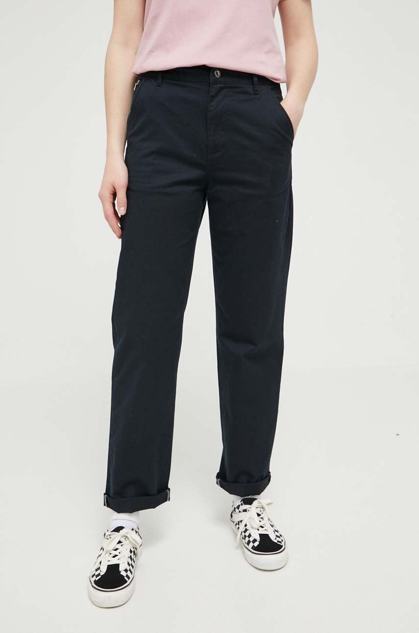 Converse spodnie damskie kolor czarny proste medium waist